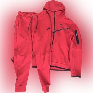 Red Nike Tech Suit (Jacket and Sweats included)
